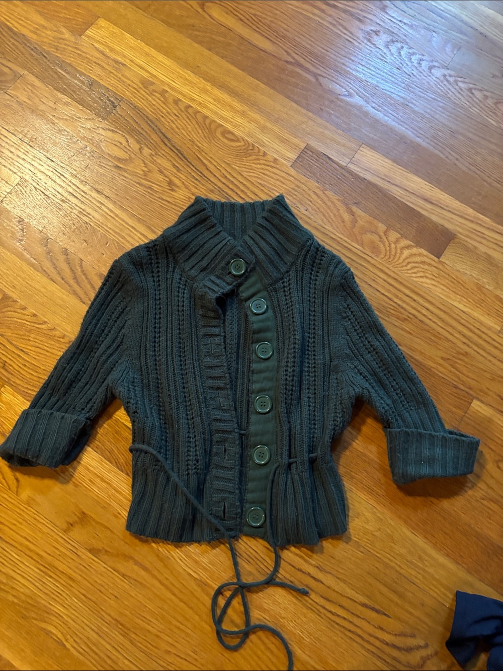 Women’s  Knit Button-Up Jacket in Dark Green